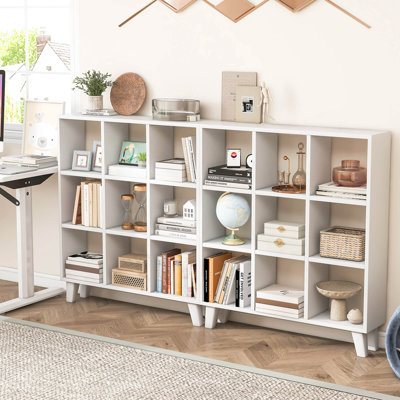 Ebern Designs 2 Pcs 9-cube Bookcase With 6 Removable Shelves Raised Support Feet For Living Room by Ebern Designs