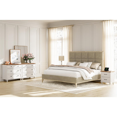 Scarlett 4 Piece Dresser And Nightstand Sets - Include Two 3 Drawer Dressers & Two Nightstands With Charging Station by Charlton Home