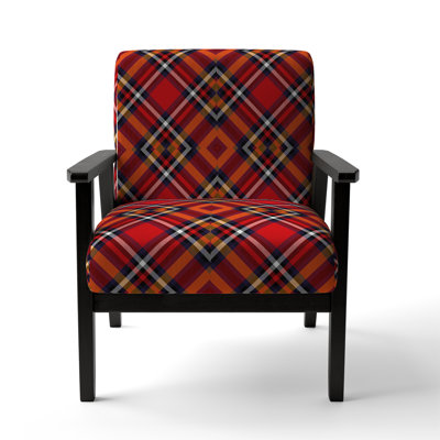 Checked Tartan - Upholstered Patterned Accent Arm Chair by Hokku Designs