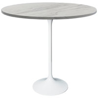 Heatherton Modern Bar Height Dining Table with Resin Top and White Steel Pedestal Base Kitchen Table Seats 2-6 Person by George Oliver