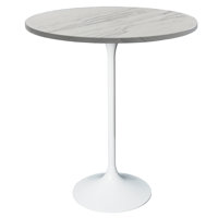 Heatherton Modern Bar Height Dining Table with Resin Top and White Steel Pedestal Base Kitchen Table Seats 2-6 Person by George Oliver