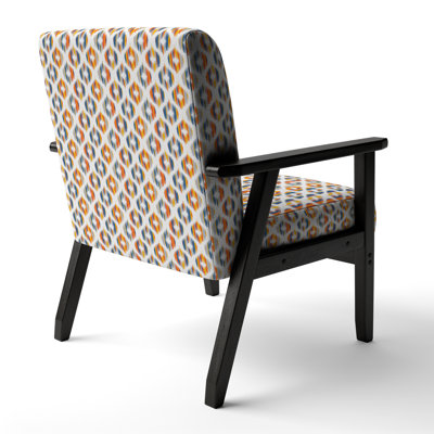Multicolor Ikat Ogee - Upholstered Patterned Accent Arm Chair