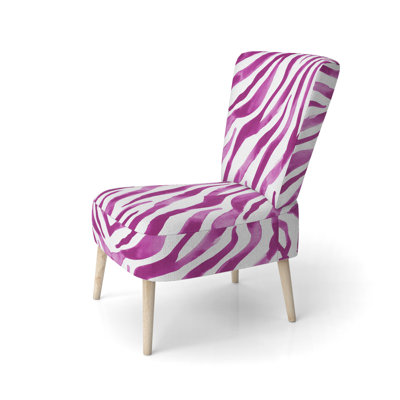 Zebra Striped - Upholstered Cabin & Lodge Accent Side Chair