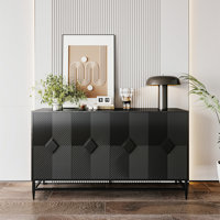 Accent Lacquered 4 Door Wooden Cabinet Sideboard Buffet Server Cabinet Storage Cabinet by Latitude Run