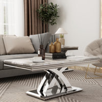 Nastassja Silver Grey Coffee Table for Living Room by Ivy Bronx