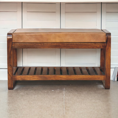 Mellan Leather Upholstered Storage Bench by Red Barrel Studio