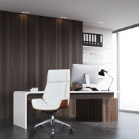 Genuine Leather Ergonomic Office Chair Executive Swivel Chair,17.32"-20.07" height adjustment by Corrigan Studio