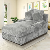 Izeyah 39 Inches Wide Chaise Lounge Indoor with Adjustable Backrest, Lumbar Pillows for Living Room, Bedroom, Office by Mercer41