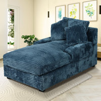 Izeyah 39 Inches Wide Chaise Lounge Indoor with Adjustable Backrest, Lumbar Pillows for Living Room, Bedroom, Office by Mercer41