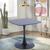Rivkah Classic Minimalist Dining Table with Wooden Tabletop and Metal Base by Ebern Designs