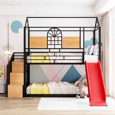Allegonde Kids Twin Over Twin Bunk Bed by Harper Orchard