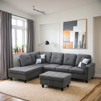 Tatiauna 3 - Piece 103.5"Upholstered Sectional with Ottoman by Ebern Designs
