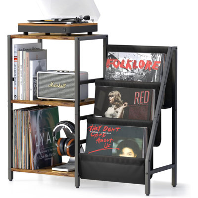 Record Player Stand With Vinyl Storage by 17 Stories
