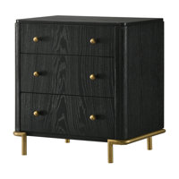 3-drawer Nightstand Black by Everly Quinn