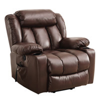 Power Lift Recliner Chair Electric Leather Heated Massage Chair with USB Port and Cupholder by Latitude Run