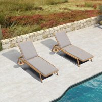 Aluminum Pool Side Sun Lounges Adjustable Reclining Patio Set Pack Of 2 With Cushion by Latitude Run
