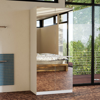 Shadrick Modern Mirrored Wardrobe With Ample Storage And Stylish Designproduct Title:Modern Entryway Cabinet With Spacious Drawers - Sleek Design by Latitude Run