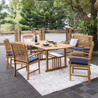 Teak Patio Dining Sets with Cushion by Red Barrel Studio