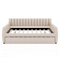 Nyairah Full Upholstered Daybed With Trundle And Wood Slat Support by Latitude Run