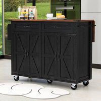 Helmut Rustic Kitchen Island with Built-In Charging Station and Adjustable Shelves by Gracie Oaks