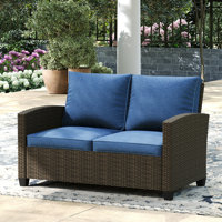 Thavy 49.6" Wicker Outdoor Loveseat with Cushions