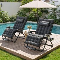 Folding Zero Gravity Chair With Cushions(Set Of 2) by Arlmont & Co.