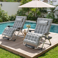 Folding Zero Gravity Chair With Cushions(Set Of 2) by Arlmont & Co.