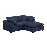 Caylob 3 - Piece 79.6" Upholstered Sofa Loveseat Couch With Ottoman by Latitude Run