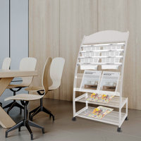 Brynie 47.2in Iron Free Standing Magazine Rack with Wheels by Lark Manor