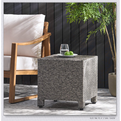PUERTA ACCENT TABLE Polyethylene Rattan Cube Shape No Assembly 18.00” W x 18.00” D x 18.00” H by Hokku Designs