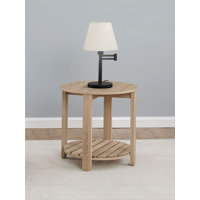 Jerritt 1-Shelf Round Engineered Wood Side End Table Natural by Gracie Oaks