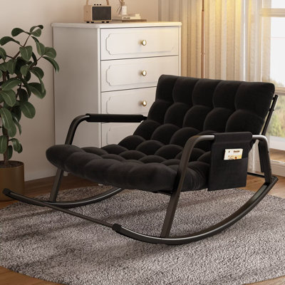 Rocking Chair for Living Room Double Papasan Chair with Cushion Indoor Outdoor by Ebern Designs