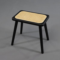 Ascano Natural Rattan Top Wood Stool, with Portable and Detachable Legs, Handcrafted Wood Stool, Lightweight Stool, Hand Woven, Comfortable Support (R by Bay Isle Home