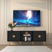 Leala 63" Mid-Century Modern TV Stand with Embossed Pattern by Mercer41