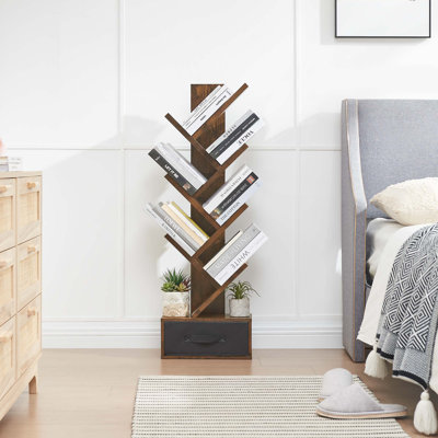 Geometric Storage Bookcase with Drawer,Etagere Bookcase for Living Room, Bedroom