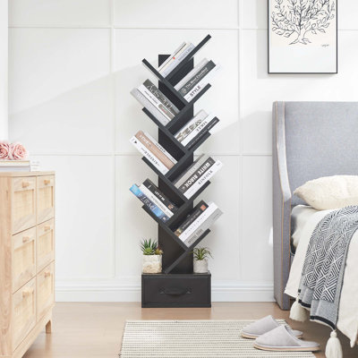 Geometric Storage Bookcase with Drawer,Etagere Bookcase for Living Room, Bedroom by Ebern Designs