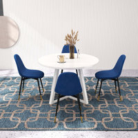 Mercer41 Shenan 5-Piece Round Dining Set, Trestle Round Table With 4 Stylish Chairs by Mercer41