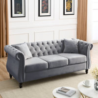 Chesterfield Sofa,Sofa Tufted Couch with Rolled Arms and Nailhead
