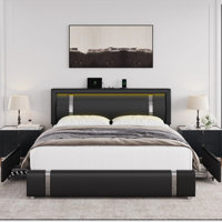 3-Piece Bedroom Sets, Storage Bed with 2-Drawers and Charging Port by Wrought Studio