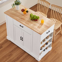 Lemnos Kitchen Island with Manufactured Wood Top by Latitude Run