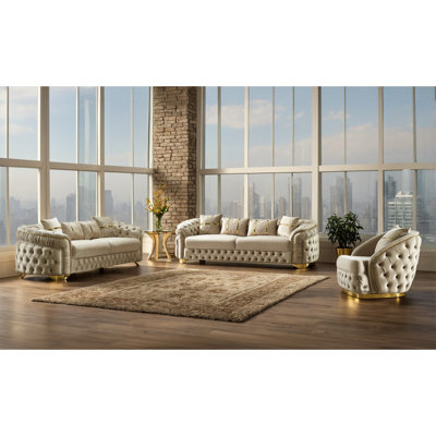Lanea 3 - Piece Velvet Living Room Set by Rosdorf Park