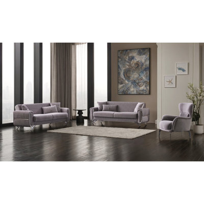 Marteen 4 - Piece Velvet Living Room Set by Everly Quinn