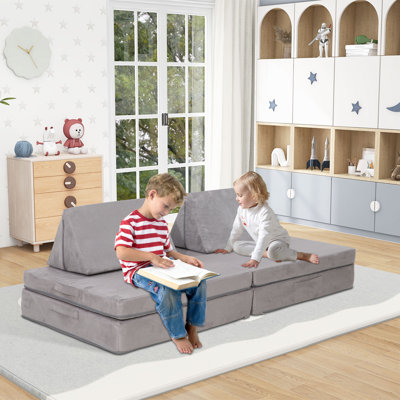 Kids And Toddler Play Couch, Convertible Folding Foam Chair Sofa / Sectional And Ottoman by Isabelle & Max