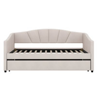 Ellengard Upholstered Daybed Sofa Bed Twin Size With Trundle Bed And Wood Slat by Brayden Studio