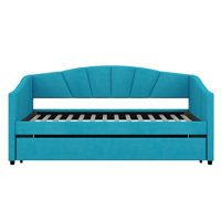 Ellengard Upholstered Daybed Sofa Bed Twin Size With Trundle Bed And Wood Slat by Brayden Studio