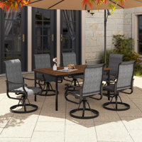 Ashalyn High Back Swivel Rocker Outdoor Dining Armchair by Lark Manor