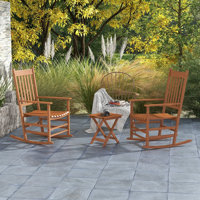 Outdoor Rocking Chair Set Of 2 With Side Table  With Side Table by Latitude Run