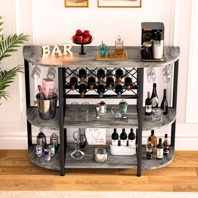 Quavis 47.24" Storage Wine Bottle & Glass Rack by 17 Stories