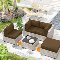 9-Piece Outdoor Cushion Cover Set (Set Of 3 Seats , 5 Backs, 1 Footrest)， Only Covers by Latitude Run