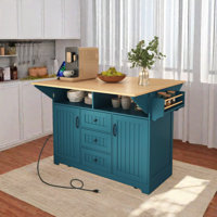 Caye Rolling Kitchen Cart with Manufactured Wood Top by Lark Manor
